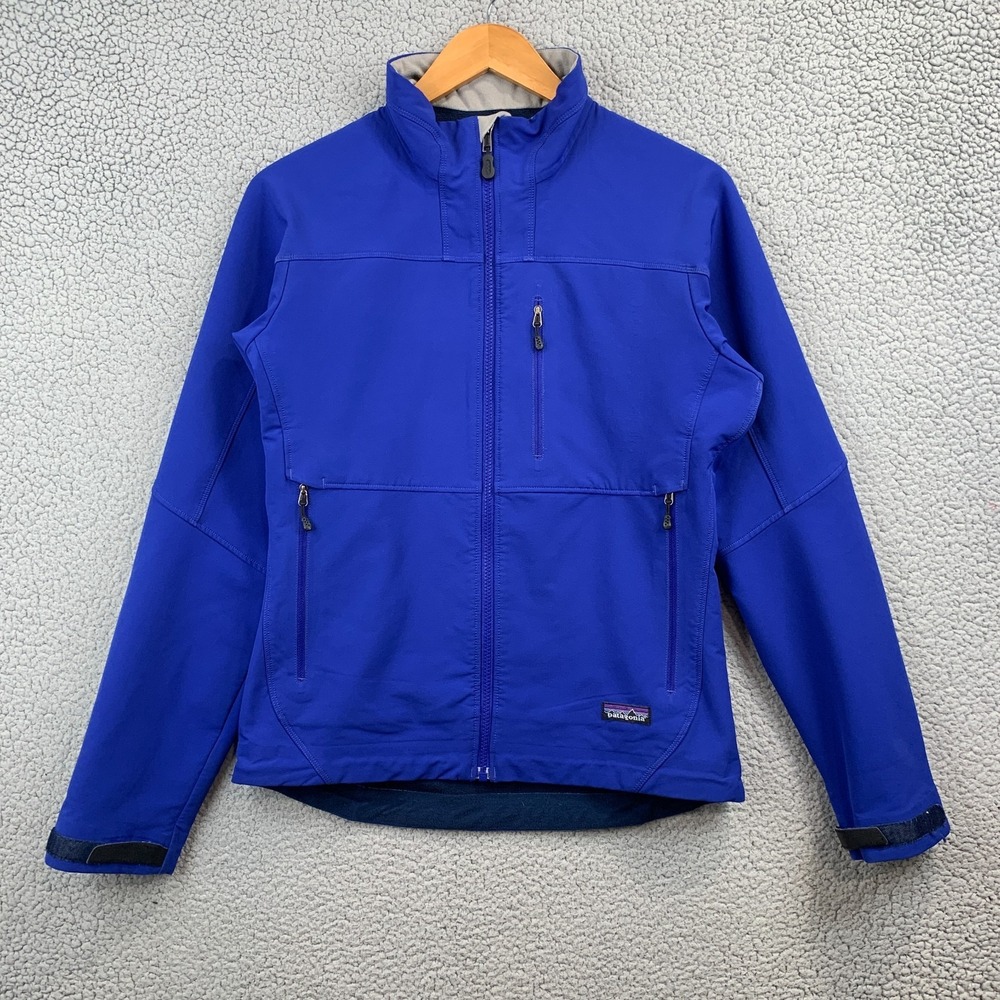 Patagonia Adze Hybrid Jacket Full Zip Royal Blue Soft Shell Layering Mens Small